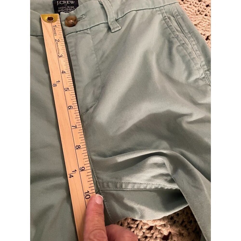 J.Crew High-Rise Girlfriend Chino Pants Size 2 Mint Green Cotton Blend Womens - Picture 8 of 9